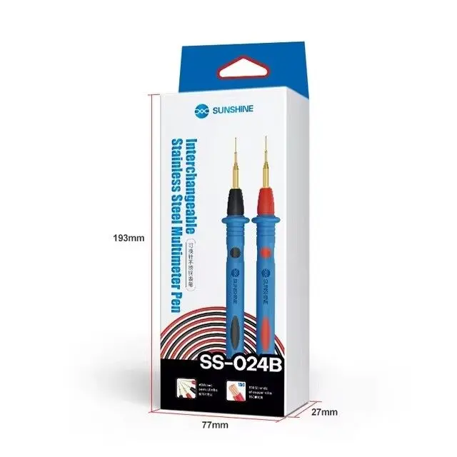 [ISS024BGD] Puntas Finas Gold Multimetro SS-024B Acero Inoxidable Chapadas en Oro