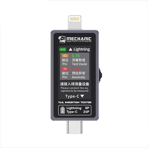 Tester Mechanic T-824 Detector de Fallas Lightning y Usb-c