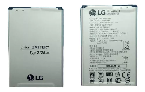 [BK8] Batería Lg K8 2015 - 2016 K350 / K7 - K330 BL-46ZH