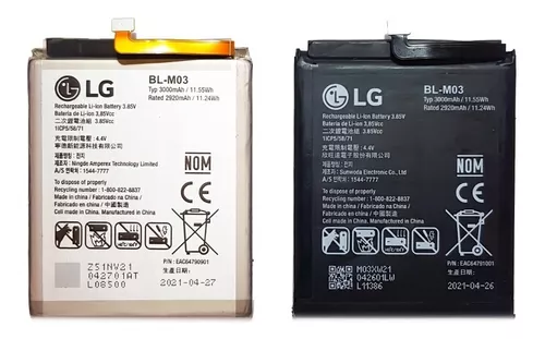 Bateria Lg K22 K22 Plus K22+ Bl-M03 3000Mah Nueva Original