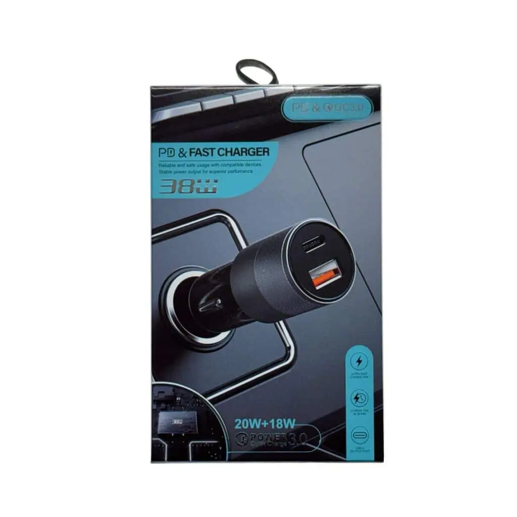 [AAUTO18W] Cargador de Auto 18W+20W QC3.0