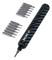 Destornillador Eléctrico Carbon Fiber Relife E1 12 Puntas