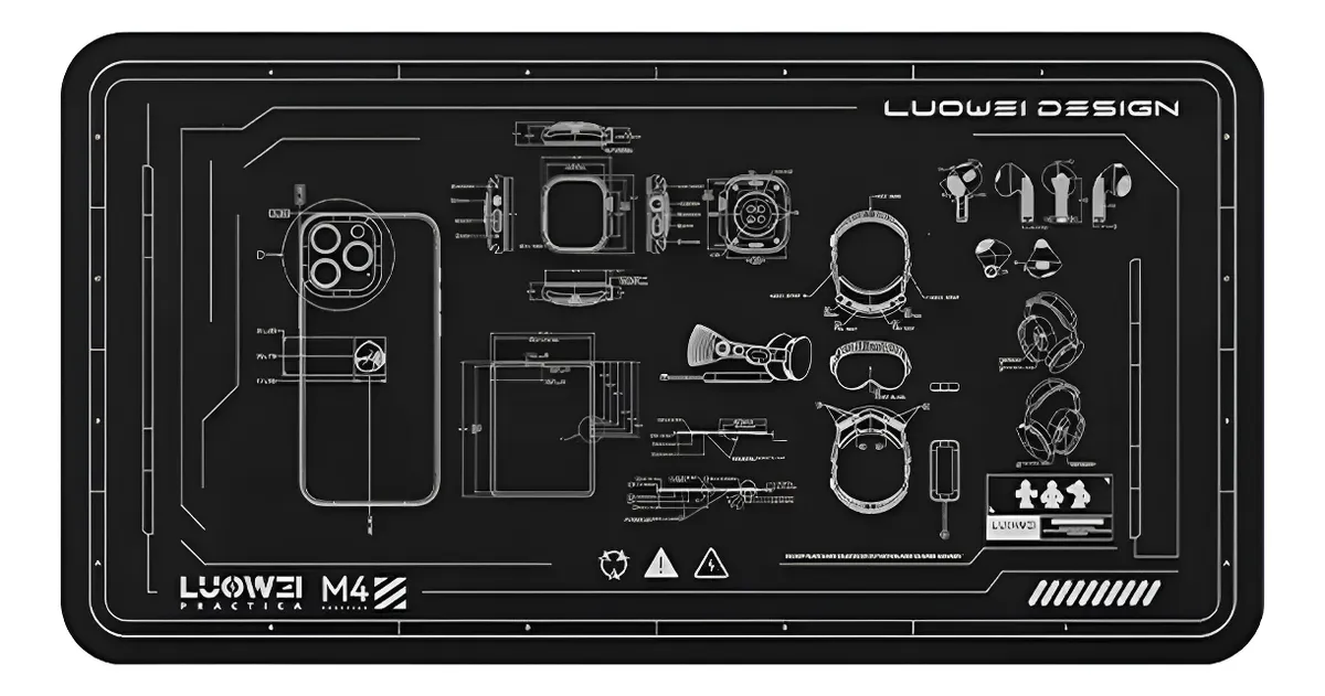 [HM4BK] Manta Antiestatica Silicona Aislante Luowei LW-M4 37 X 19,50 Negro