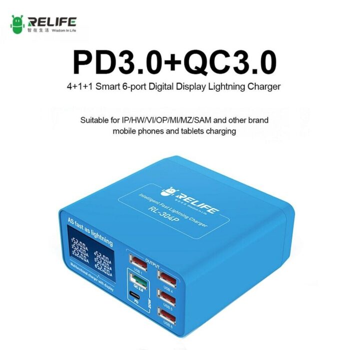 [HRL304P] Multipuerto 6 Puertos USB 3.0 Relife RL-304P Icharge